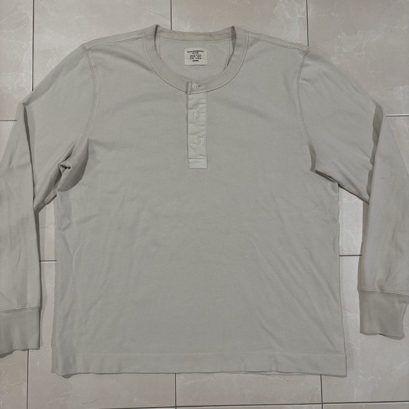 Buck Mason Other - Buck Mason Thermal Henley Base Layer Shirt Men's XL White Pullover Sweater Knit
